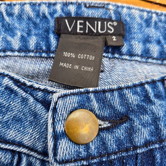 Y2K Denim Capri Cargo Pants Jeans Embroidered Flowers Size 2 Fairy Boho Low Rise - Picture 5 of 6